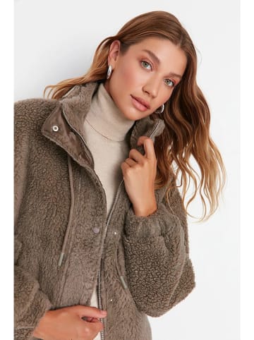 trendyol Kurtka pluszowa w kolorze szarobrązowym