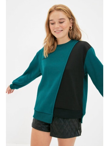 trendyol Bluza w kolorze ciemnozielono-czarnym