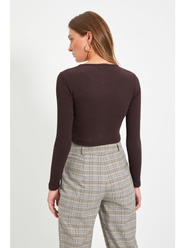 trendyol 2-delige set: longsleeves bruin/beige