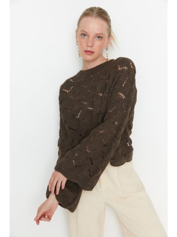 trendyol Sweter w kolorze brązowym