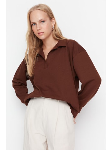 trendyol Bluza w kolorze brązowym
