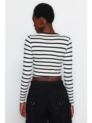 trendyol Longsleeve zwart/wit