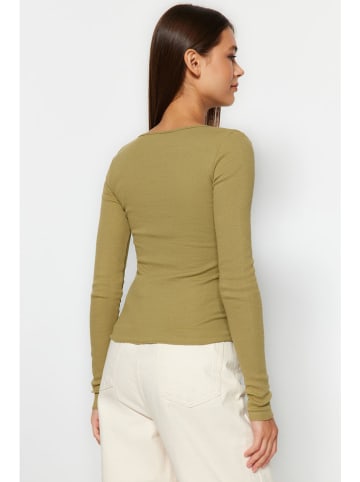 trendyol 2-delige set: longsleeves beige/olijfgroen