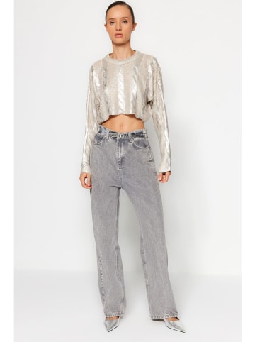 trendyol Sweter w kolorze srebrno-szarym