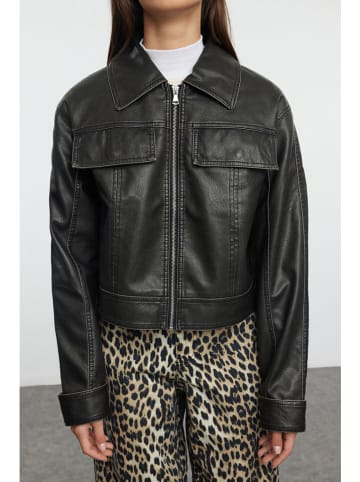 trendyol Kunstleren jas zwart