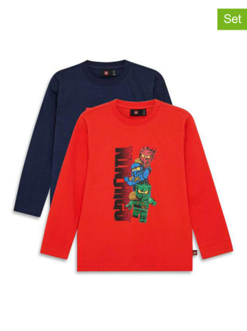 LEGO 2er-Set: Longsleeves in Rot/ Dunkelblau