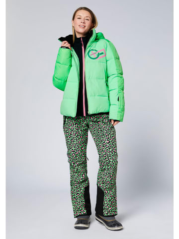 Chiemsee Spodnie narciarskie w kolorze zielono-czarno-różowym