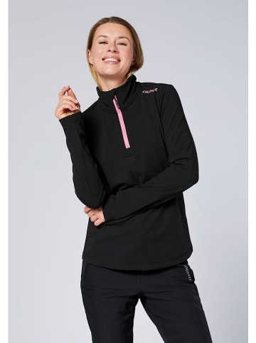 Chiemsee Fleecepullover in Schwarz/ Rosa