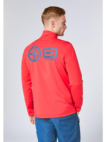 Chiemsee Fleecepullover in Rot/ Blau