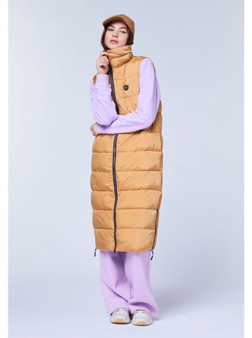 Chiemsee Doorgestikte bodywarmer lichtbruin