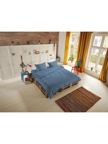 Hip Komplet pościeli satynowej w kolorze granatowym