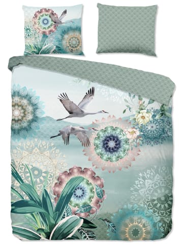 Hip Satijnen beddengoedset "Kimora" groen/meerkleurig