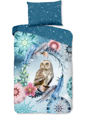 Hip Satijnen beddengoedset "Kolya" blauw