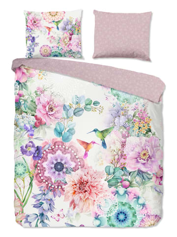 Hip Komplet pościeli satynowej "Isaye" w kolorze jasnoróżowym ze wzorem