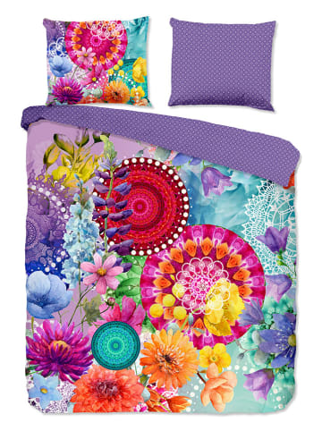 Hip Satin-Bettwäsche-Set "Vitori" in Lila/ Bunt