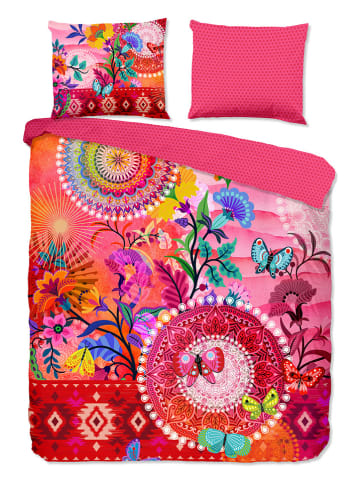 Hip Satin-Bettwäsche-Set "Giselah" in Pink/ Bunt