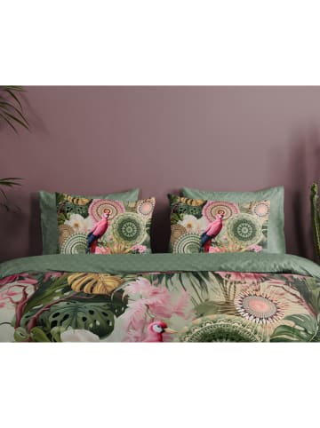 Hip Satin-Bettwäsche-Set "Palay" in Grün/ Bunt