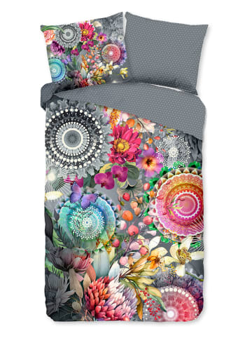 Hip Komplet pościeli satynowej "Palay" w kolorze szarym ze wzorem