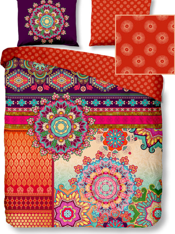Hip Satin-Bettwäsche-Set "Sherhia" in Orange/ Bunt