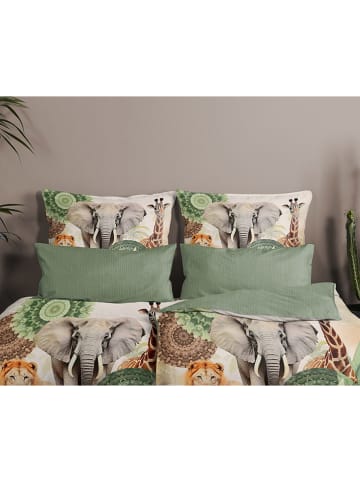 Hip Satynowa poszewka "Sagadar" w kolorze zielonym na poduszkę