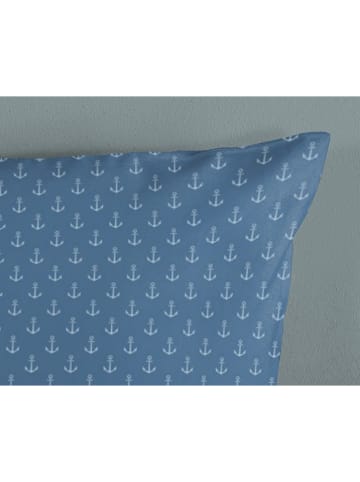 Hip Satin-Kissenbezug "Aldiana" in Blau