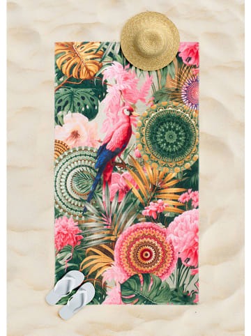 Hip Ręcznik plażowy "Palay" w kolorze zielono-jasnoróżowym