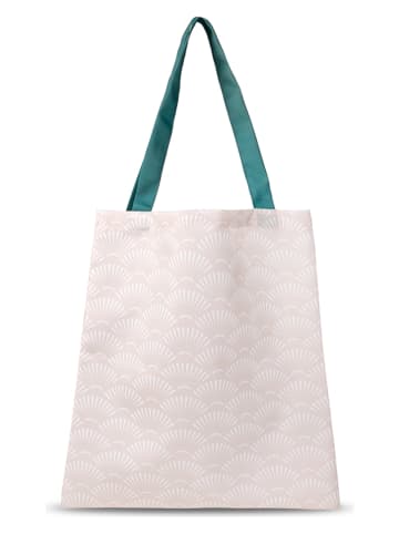 Hip Shopper bag "Tonrar" w kolorze kremowo-zielonym - 45 x 40 cm