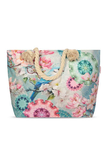 Hip Strandtas "Eldisa" lichtroze/mintgroen - (B)60 x (H)43 cm