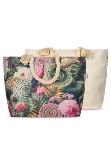 Hip Strandtasche "Palay" in Rosa/ Grün - (B)60 x (H)43 cm