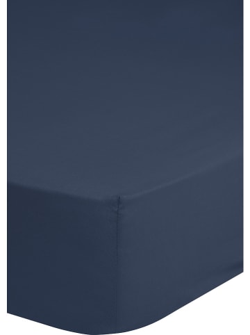 Good Morning Satynowe prześcieradło w kolorze granatowym na gumce