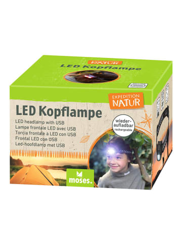 moses. Lampka czołowa LED "Expedition Natur" w kolorze czarnym