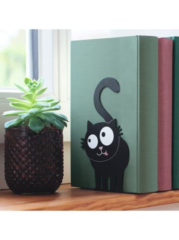 moses. 2-delige set: boekensteunen "Ed, the Cat'' zwart - (B)10 x (H)16 x (D)10 cm