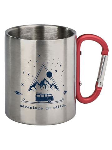 moses. Kubek z karabińczykiem w kolorze srebrno-czerwonym - 300 ml