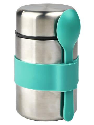 moses. Pojemnik termiczny w kolorze srebrno-turkusowym