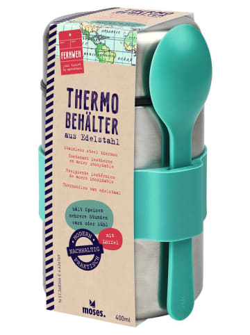 moses. Thermobehälter "Fernweh" in Silber/ Türkis