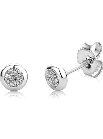 Revoni Witgouden oorstekers met diamanten