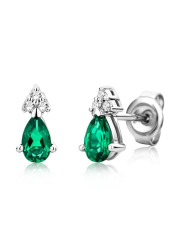 Revoni Witgouden oorstekers met diamanten