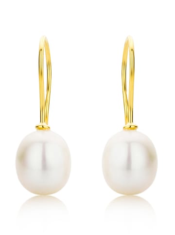 Diamant Exquis Gouden oorhangers met parels