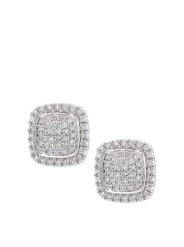 Revoni Witgouden oorstekers met diamanten