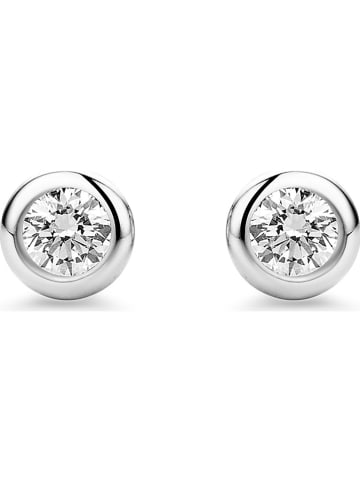 Revoni Witgouden oorstekers met diamanten