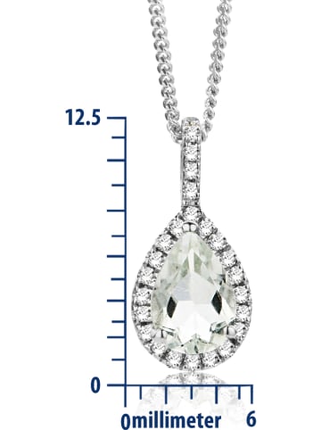 Revoni Weißgold-Halskette mit Diamant-Anhänger - (L)45 cm