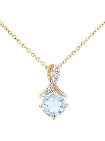 Diamant Exquis Gouden ketting met diamanten hanger - (L)46 cm