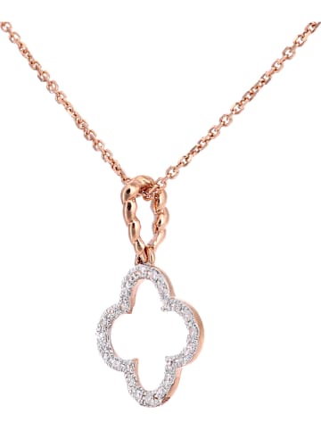 Diamant Exquis Roségold-Halskette mit Diamant-Anhänger - (L)40 cm