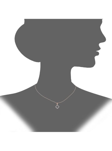 Diamant Exquis Roségouden ketting met diamanten hanger - (L)40 cm