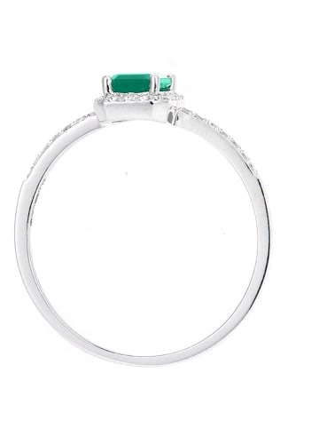 Diamant Exquis Witgouden ring met diamanten en edelsteen