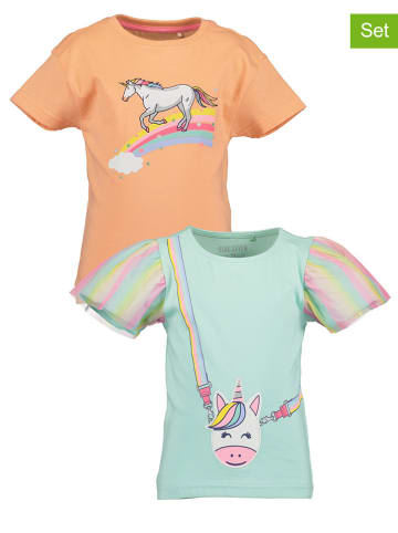 Blue Seven 2er Set: Shirts in Orange/ Bunt/ Türkis