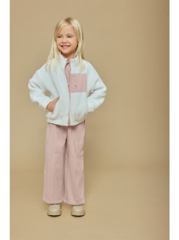 Blue Seven Fleecejacke in Weiß/ Rosa