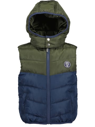 Blue Seven Steppweste in Dunkelblau/ Khaki