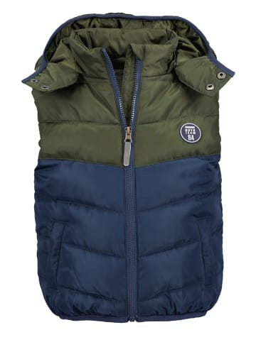 Blue Seven Steppweste in Dunkelblau/ Khaki