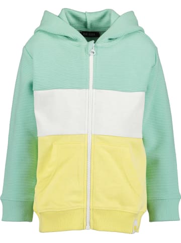 Blue Seven Sweatjacke in Türkis/ Gelb/ Weiß